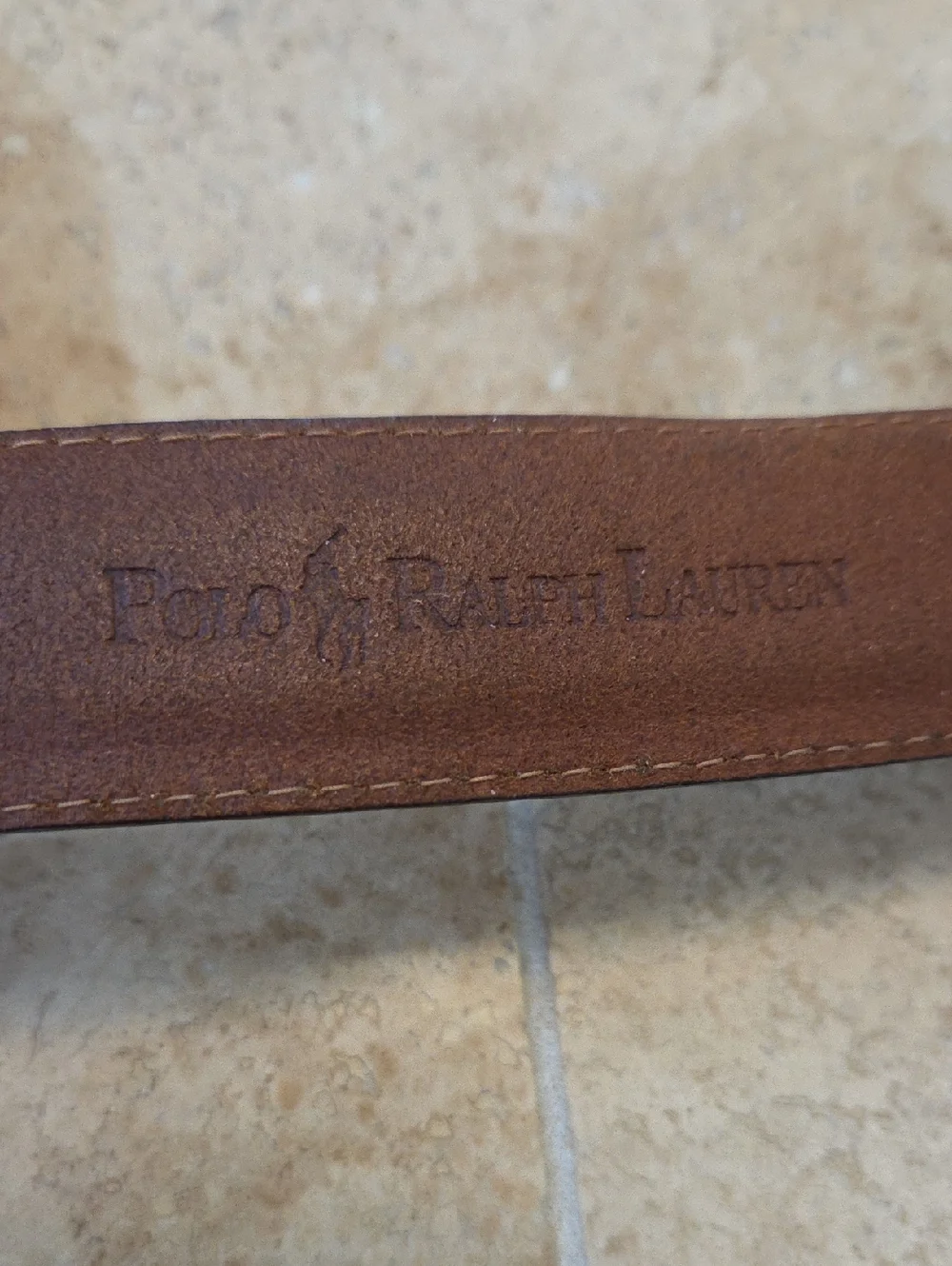MEN'S POLO RALPH LAUREN CLASSIC PONY BROWN LEATHER BELT SOLID BRASS BUCKLE